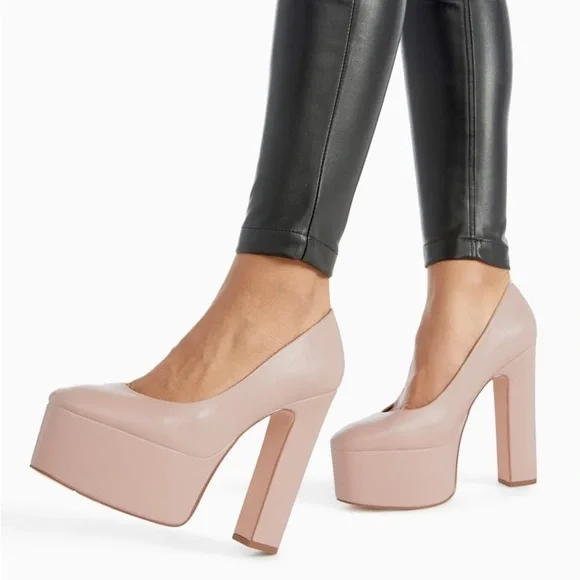 SHOE DAZZLE Women’s Perry Extreme Ankle Platform Pump Chunky Heels Shoes Size 9 - Picture 2 of 13